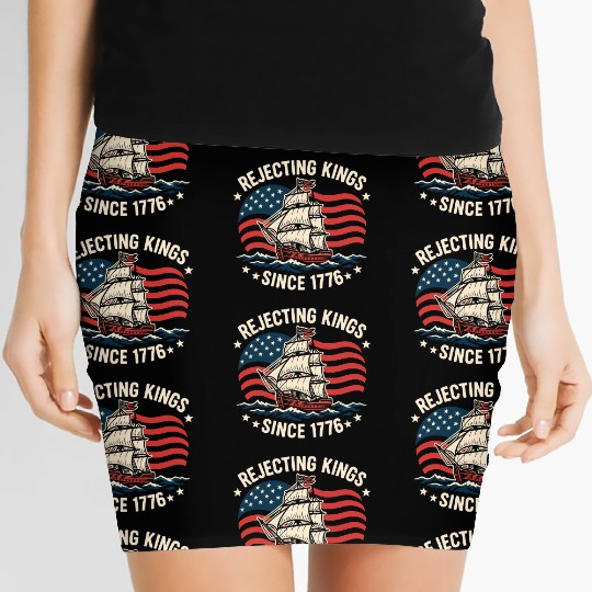 Rejecting Kings Since 1776 American Flag Ship Women's Mini Skirts