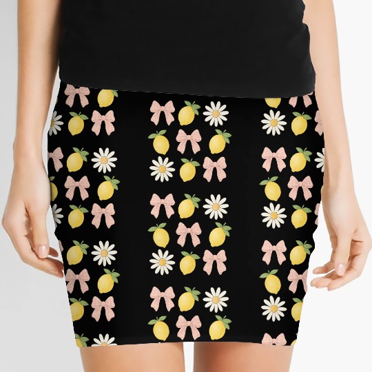 Lemon Bow Summer Vacation Women's Mini Skirts