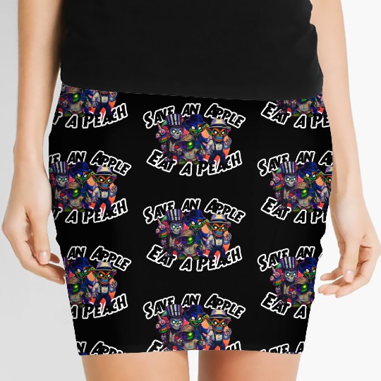 peachy kings Save an Apple Eat a Peach Women's Mini Skirts