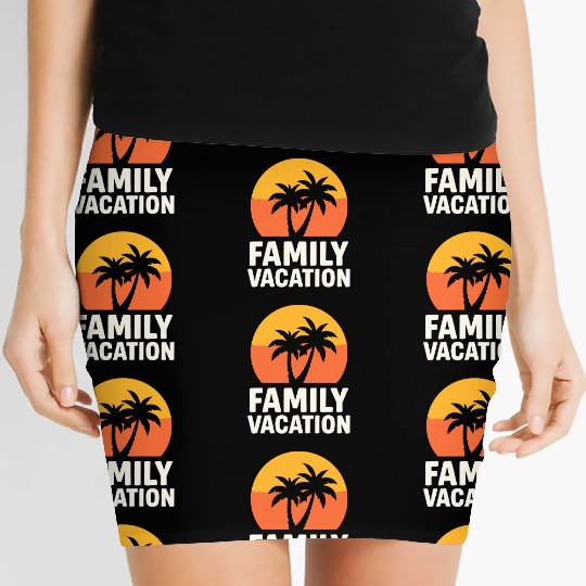 Family Vacation Palm Trees Sunset Beach Women's Mini Skirts
