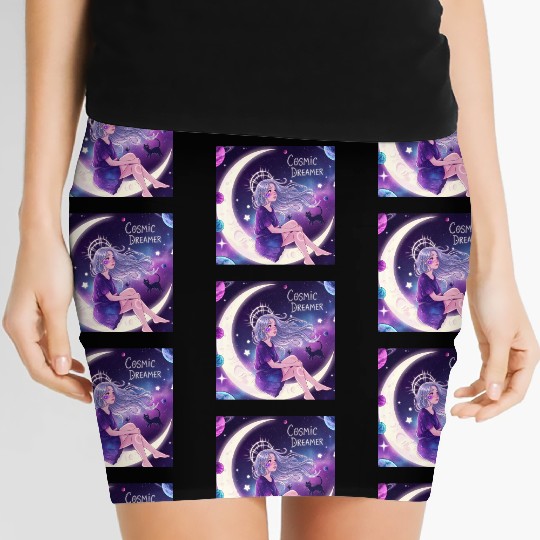 Cosmic Dreamer: Mystical Moon & Inner Peace Art Women's Mini Skirts