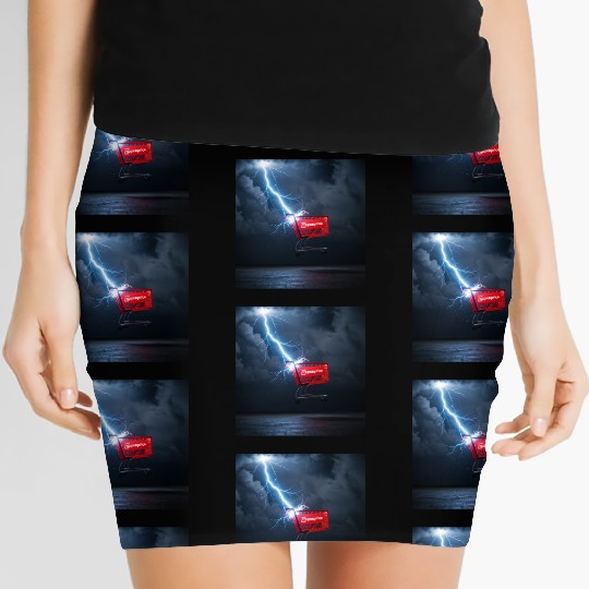 Electric Storm Art Women's Mini Skirts