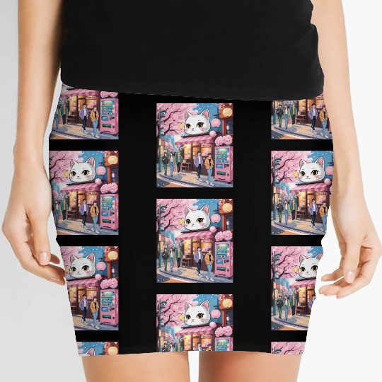 Tokyo Sakura Stroll – Cute Girl Under Cherry Bloss Women's Mini Skirts