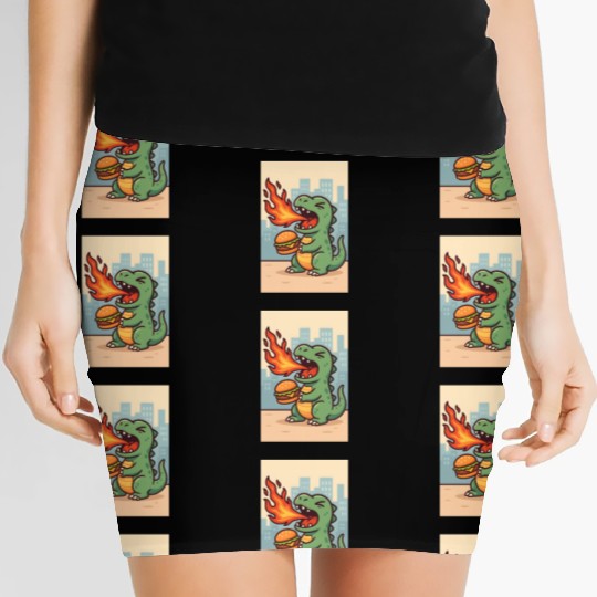 Angry dino Women's Mini Skirts
