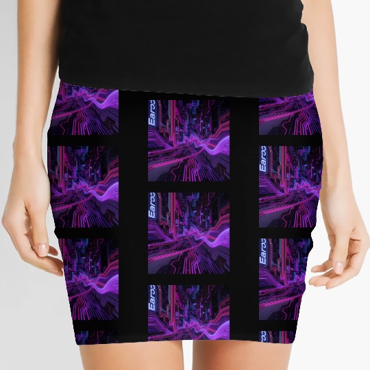 Cyberpunk Cityscape Women's Mini Skirts
