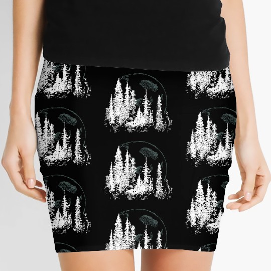 Forest Moon – Lunar Light in the Wilderness Women's Mini Skirts