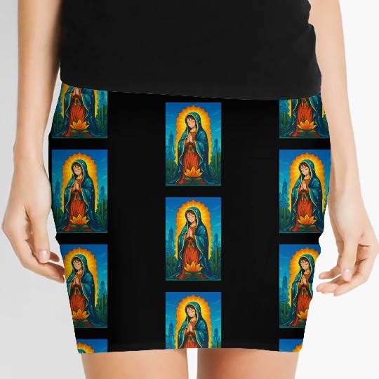 GUADALUPE VIRGEN ANIME STYLE Women's Mini Skirts