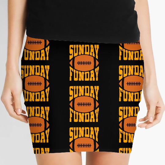 Sunday Funday Funny Football Quote for Sport Lover Women's Mini Skirts
