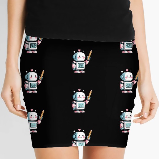 Kawaii AI Robot — "Made with love... and a bit of Women's Mini Skirts