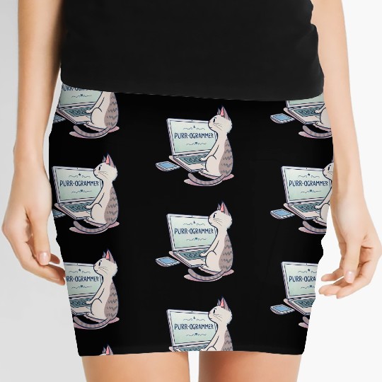 Paws-on Keyboard Engineer Women's Mini Skirts
