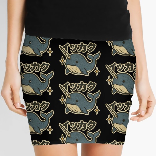 Kawaii Narwhal Japanese Women's Mini Skirts