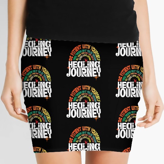 Healing Journey Positive Retro Typography Women's Mini Skirts