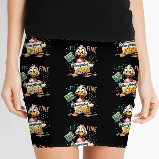 It's Fine I'm Fine Everything Is Fine Cute Duck Women's Mini Skirts