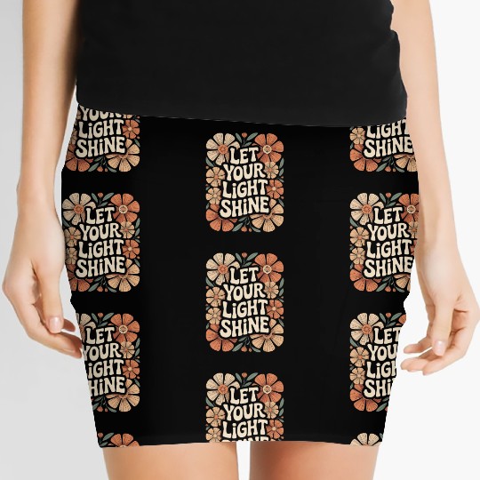 Let Your Light Shine Boho Flower Inspiring Women's Mini Skirts