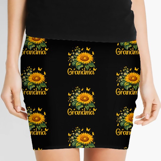 Grandma Sunflower Appreciation Design Women's Mini Skirts
