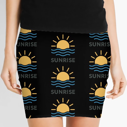 Elegant Sunrise Ocean Scene Design Women's Mini Skirts
