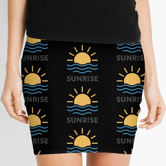 Elegant Sunrise Ocean Scene Design Women's Mini Skirts