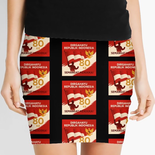 Indonesian Independence 80th Anniversary Women's Mini Skirts