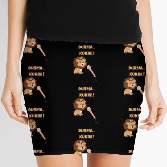 Cute Lion with Crown and Microphone Women's Mini Skirts