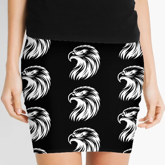 Powerful Bird Of Prey Art Majestic Eagle's Head Women's Mini Skirts