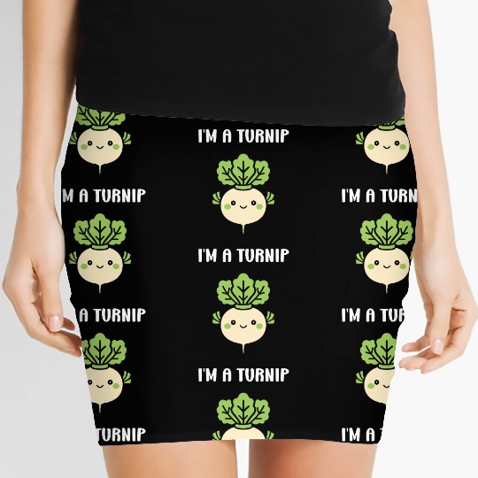 Turnip Character Illustration Women's Mini Skirts
