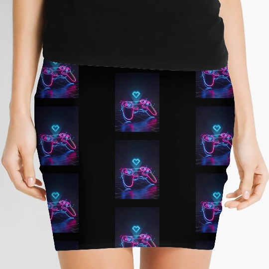 Cyberpunk Gaming Controller Women's Mini Skirts