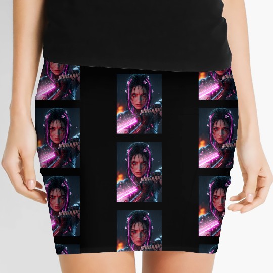 Cyberpunk Samurai Girl Women's Mini Skirts