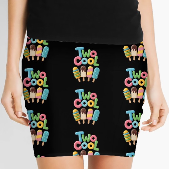 Two Cool – Funny 2nd Birthday Toddler Design  Women's Mini Skirts