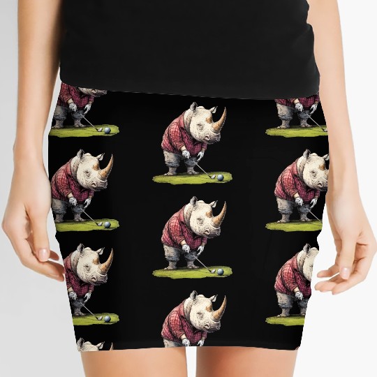 Rhinoceros Golfer / Golf Rhinoceros Women's Mini Skirts