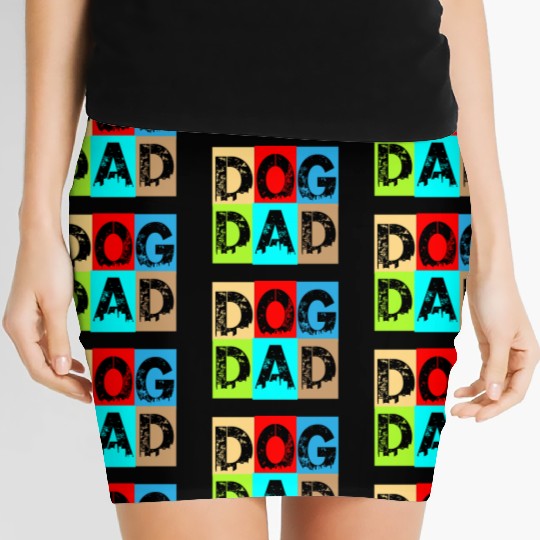 Dog Dad – Colorful Retro Pet Lover Design Women's Mini Skirts