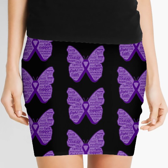 Domestic Violence Butterfly Collage of Words Women's Mini Skirts
