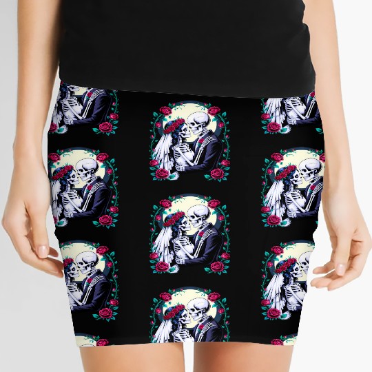 Bride and Groom Eternal Love Romantic Wedding Women's Mini Skirts