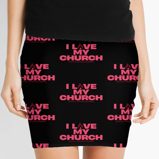 Love my Church fuchsia Women's Mini Skirts