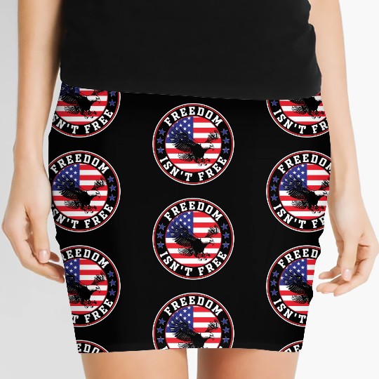 Freedom Isn’t Free Eagle US Flag Patriotic Apparel Women's Mini Skirts