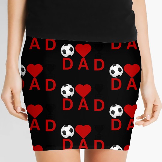 Soccer Love Dad Crown Design – Father’s Day Gift Women's Mini Skirts