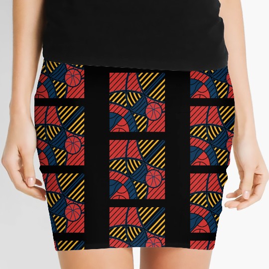 Abstract Geometric Basketball Art Women's Mini Skirts
