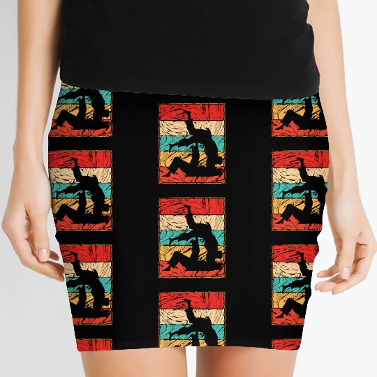 Retro 70s Jiu Jitsu Vintage Silhouette Women's Mini Skirts