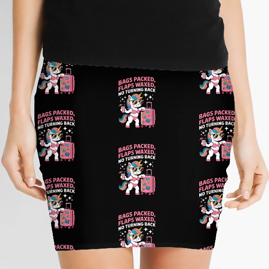 Bags Packed Unicorn Vacation Adventure Women's Mini Skirts