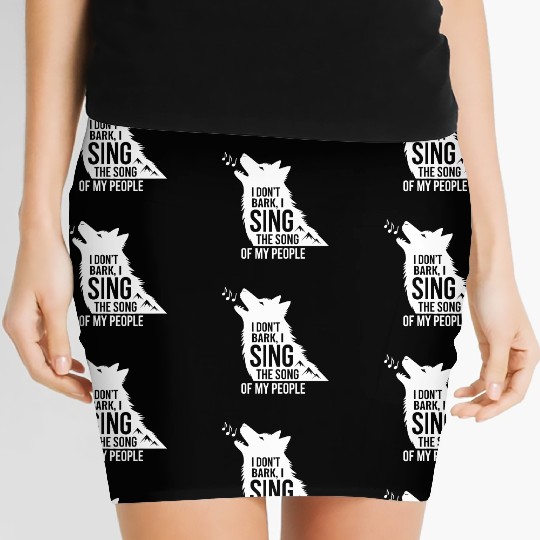 Funny Husky Singing Dog Quote  Women's Mini Skirts
