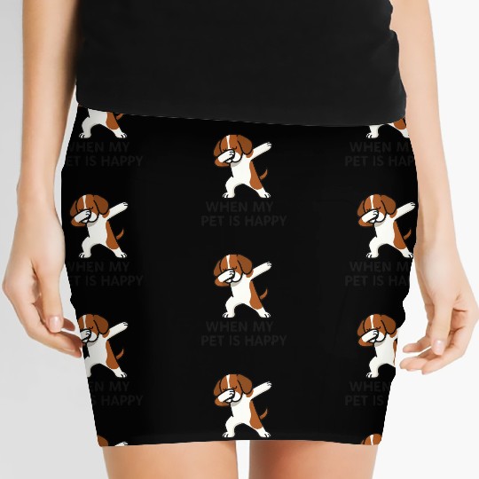 Dabbing Dog Pet Happiness Women's Mini Skirts