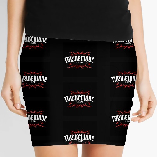Thrivemode Gothic Tattoo Style Logo Women's Mini Skirts