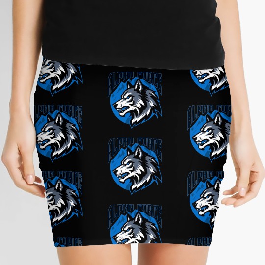 Alpha Force Wolf Emblem Women's Mini Skirts