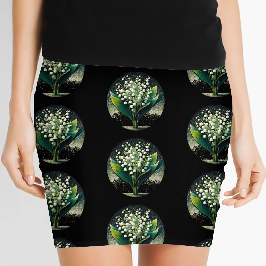 Mystical Lily of the Valley Illustration Women's Mini Skirts