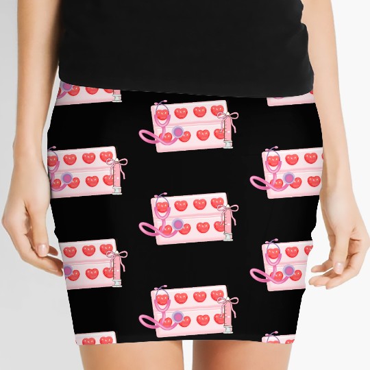 Heart Rate and Medical Chart Design Women's Mini Skirts