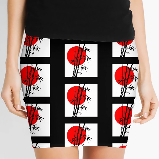 Japanese Bamboo Serenity Women's Mini Skirts