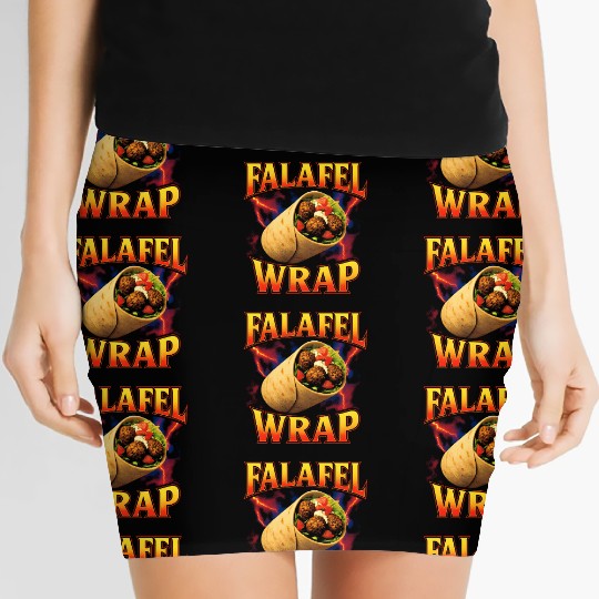 Falafel Wrap Favorite Food Funny Weird 90s Falafel Women's Mini Skirts