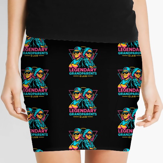 Legendary Grandparents Retro Neon Women's Mini Skirts