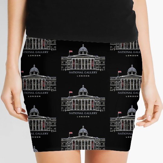 London National Gallery Landmark, Hand drawing Women's Mini Skirts