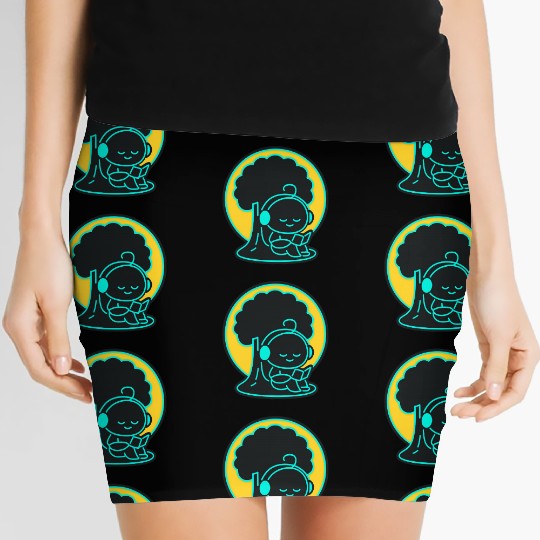 Peaceful Tech Reading Under Tree Women's Mini Skirts