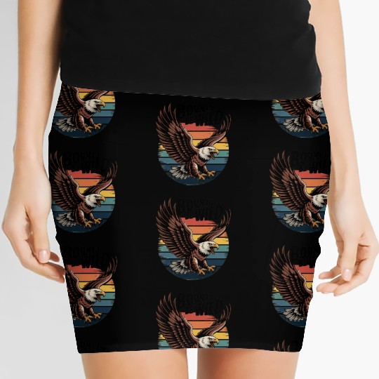 Born to Be Wild Eagle Illustration Women's Mini Skirts